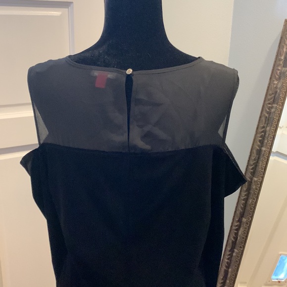 Vince Camuto Dress Velvet & Sheer Cold Shoulder - Picture 7 of 9